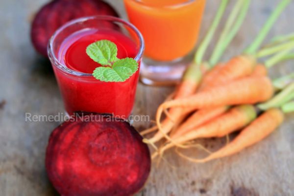 jugo de remolacha y zanahoria para el hígado graso